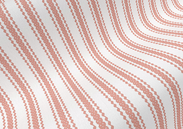 Lace Stripes, Coral - Made to Measure Curtains - Image 4